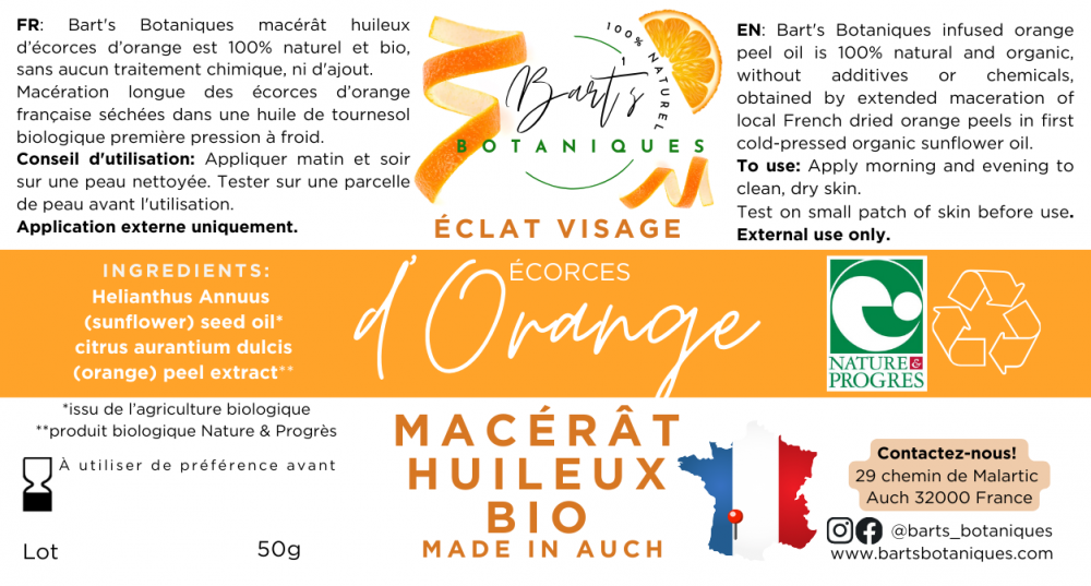 Macérât huileux d'écorces d'orange