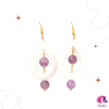 Boucles d'Oreilles \"Goutte\" - Nacre & Améthyste (violet)