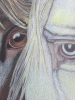Trio, dessin original aux crayons de couleurs