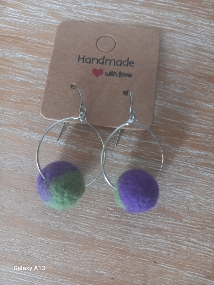 Boucles d'oreilles feutrée 