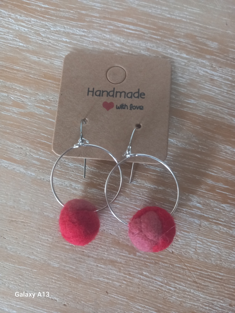 Boucles d'oreilles feutrée 