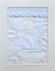 Broderie upcyclée – Création unique en tissus et fils de récupération, encadrée