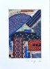 Broderie upcyclée – Création unique en tissus et fils de récupération, encadrée