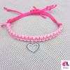 Bracelet tressé cœur brillant 