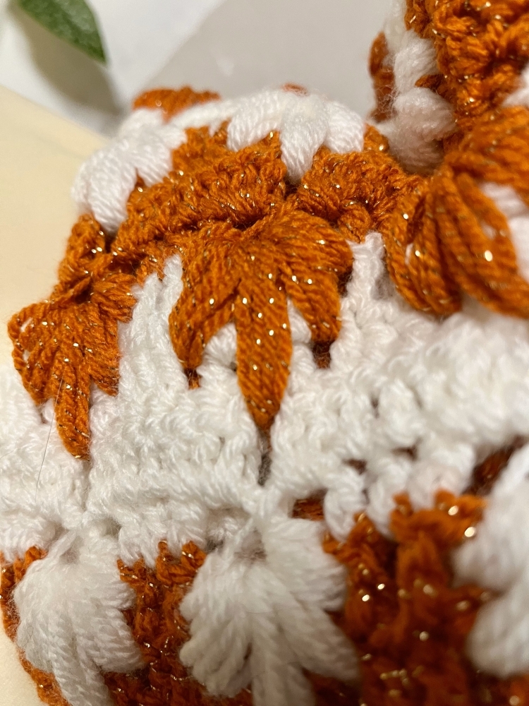 Snood Erable orange et blanc