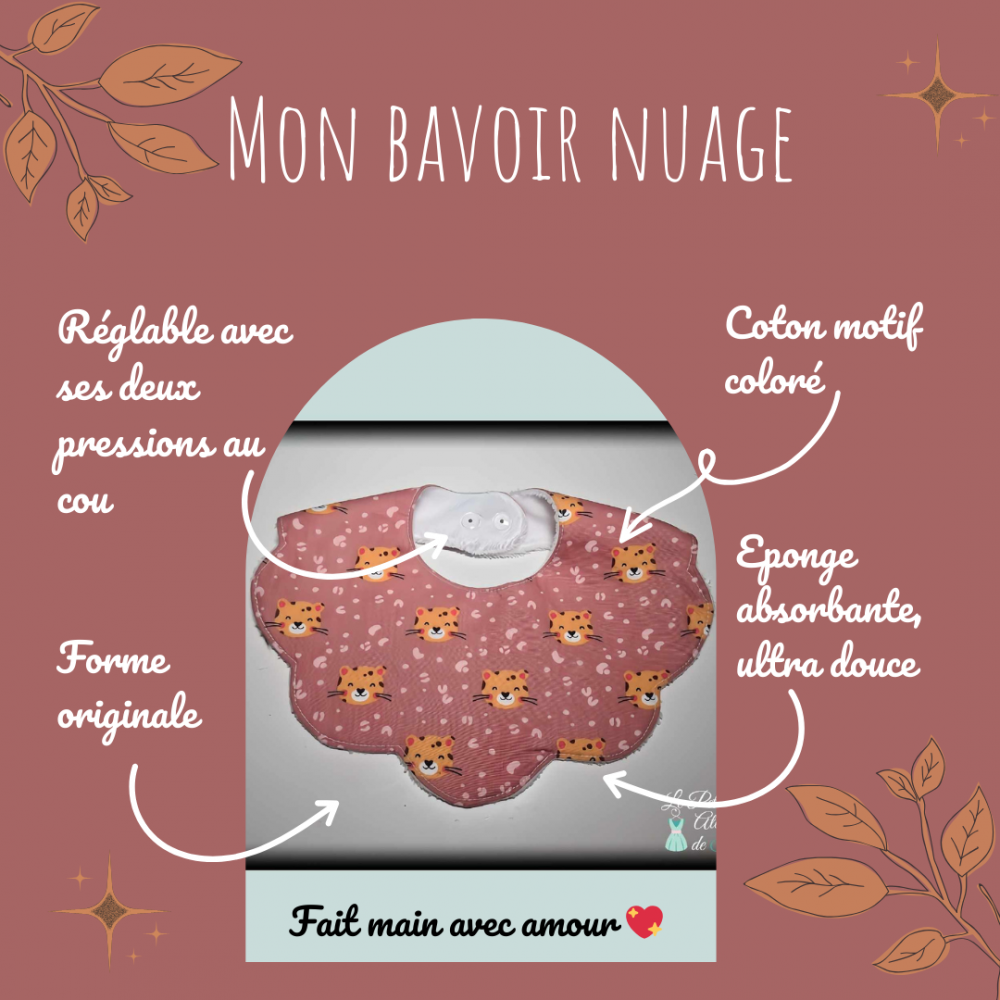 Mon petit bavoir nuage en éponge de bambou