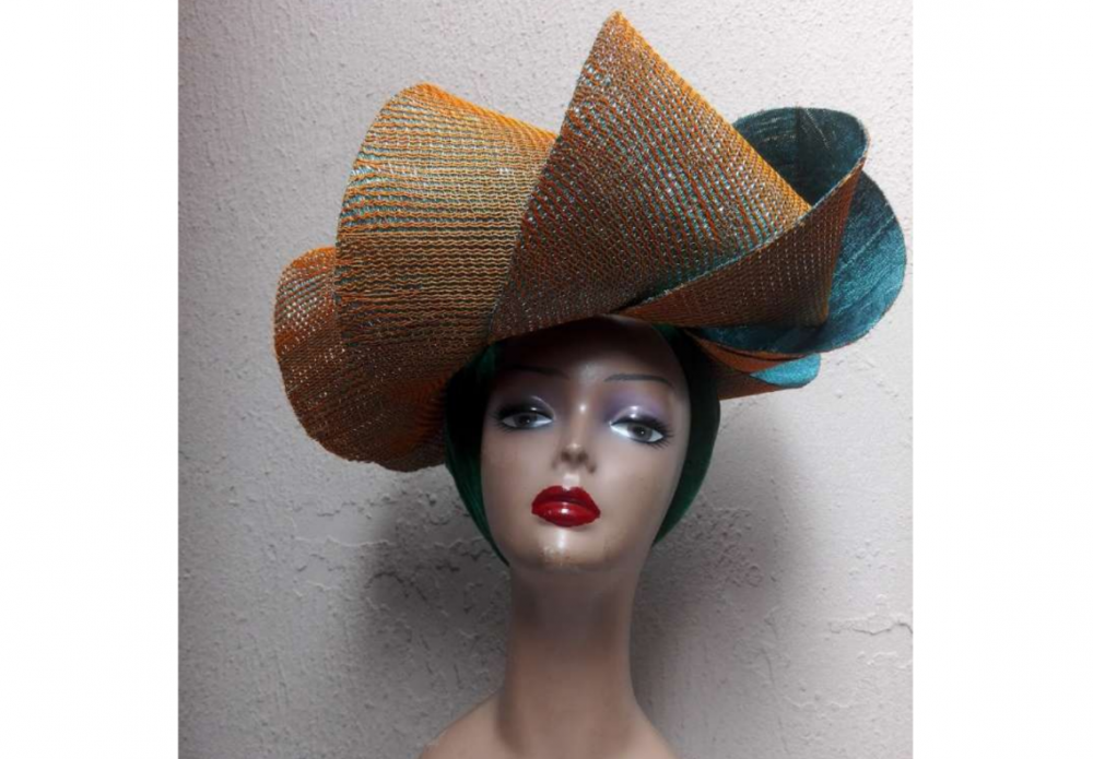 Teal & Orange Statement Headpiece