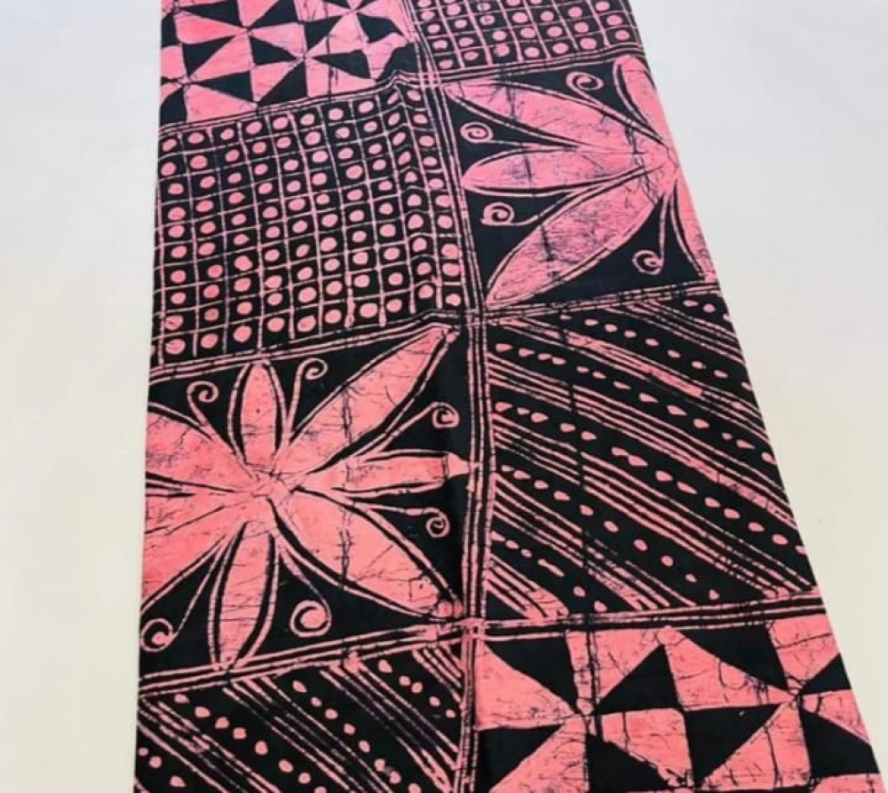 Pink and Black Adire Fabric - 25 pieces