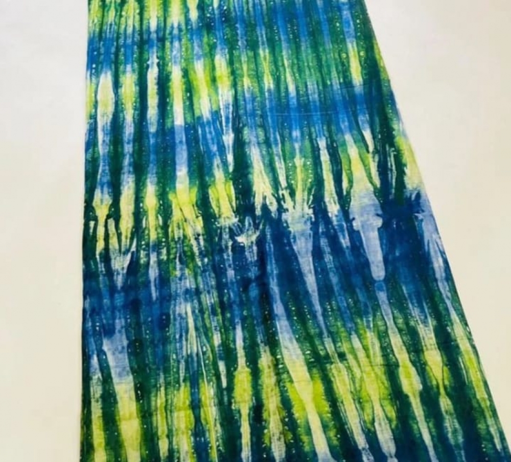 Blue & Green Adire Fabric - 25 pieces