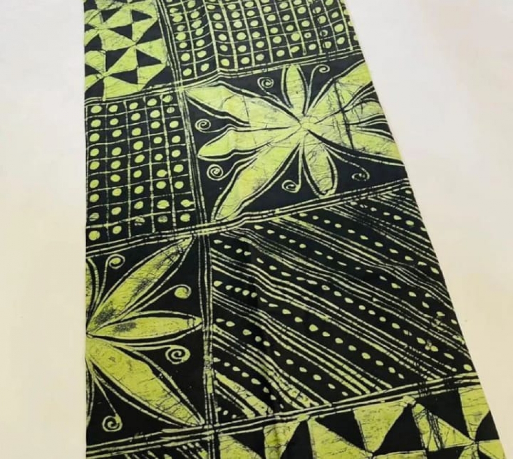 Green and Black Adire Fabric - 25 pieces