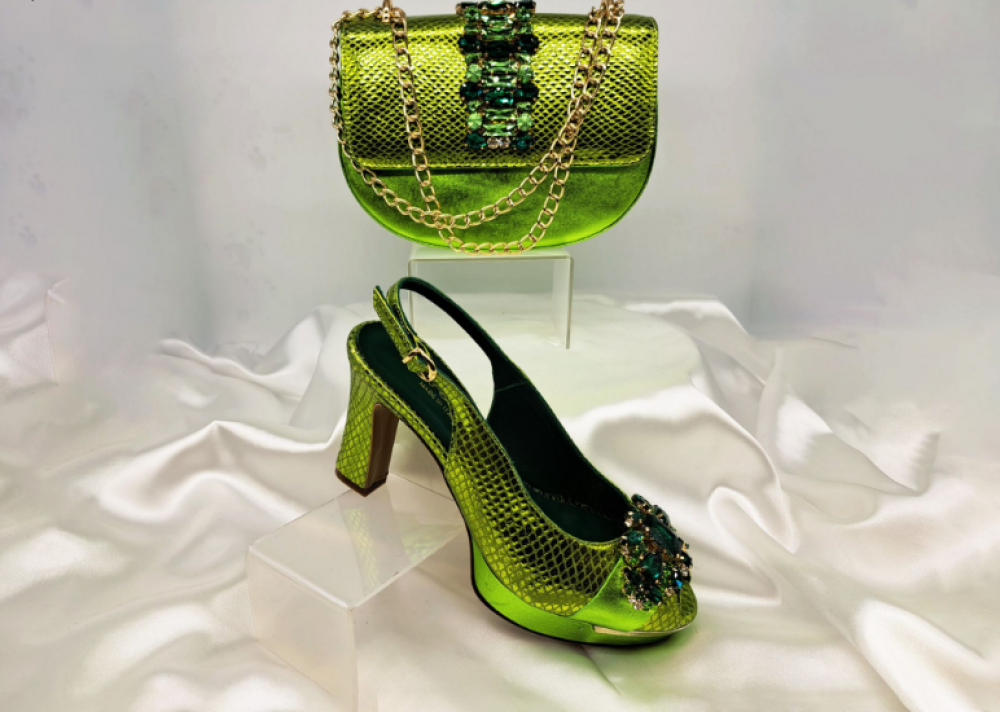 Lemon Green Shoe and Bag Matching Set