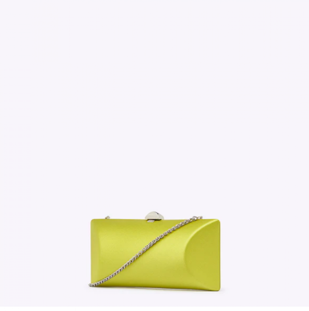 Rodo Lime Tube Satin Clutch