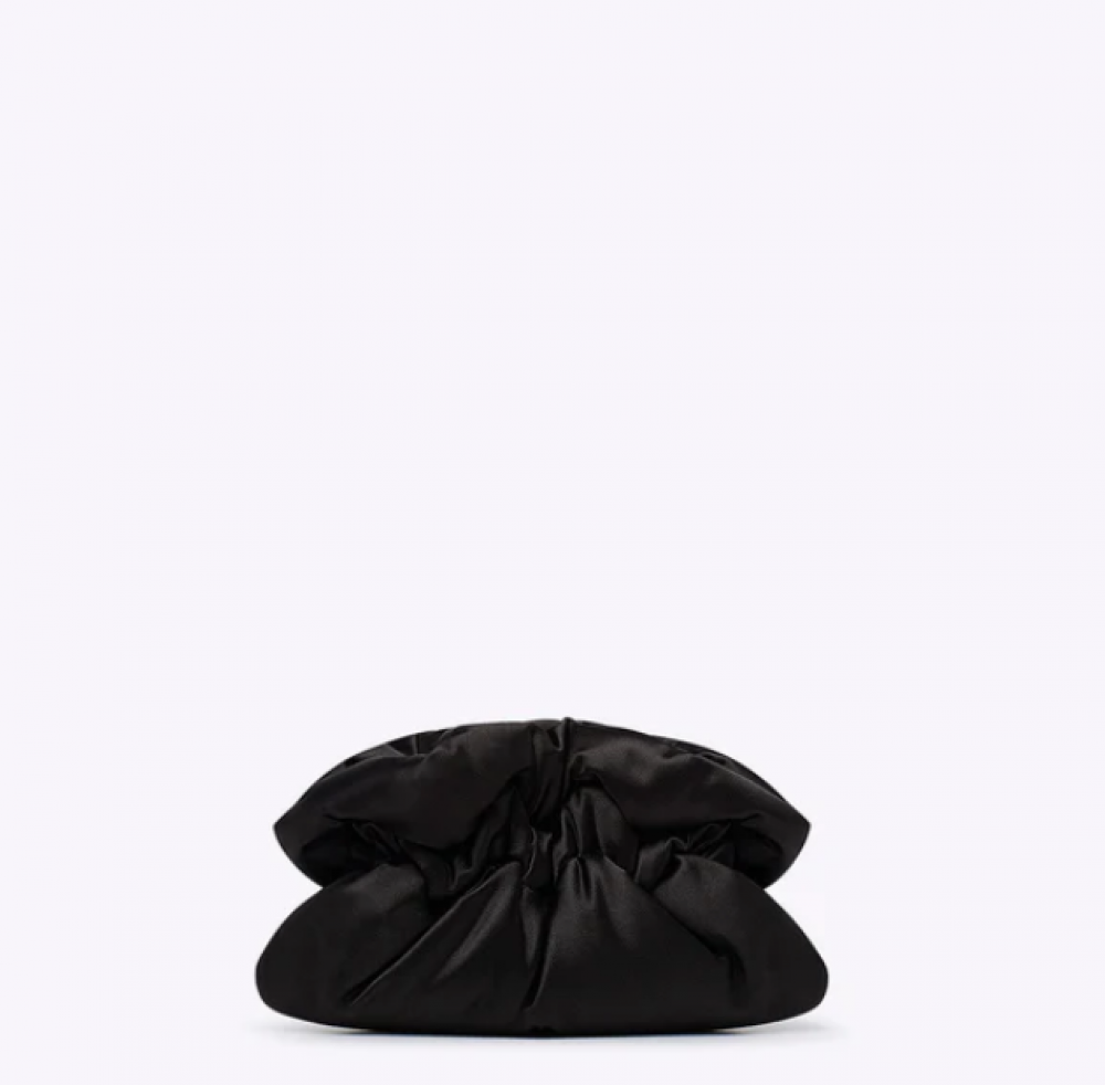 Rodo Black Small Satin Soft Clutch