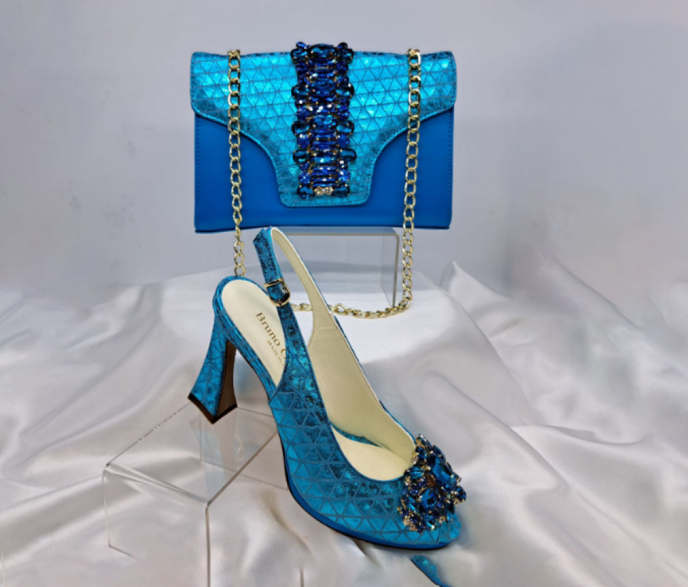 Turquoise Shoe and Bag Set