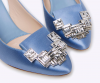 Rodo Satin Slingback with Jeweled Buckle