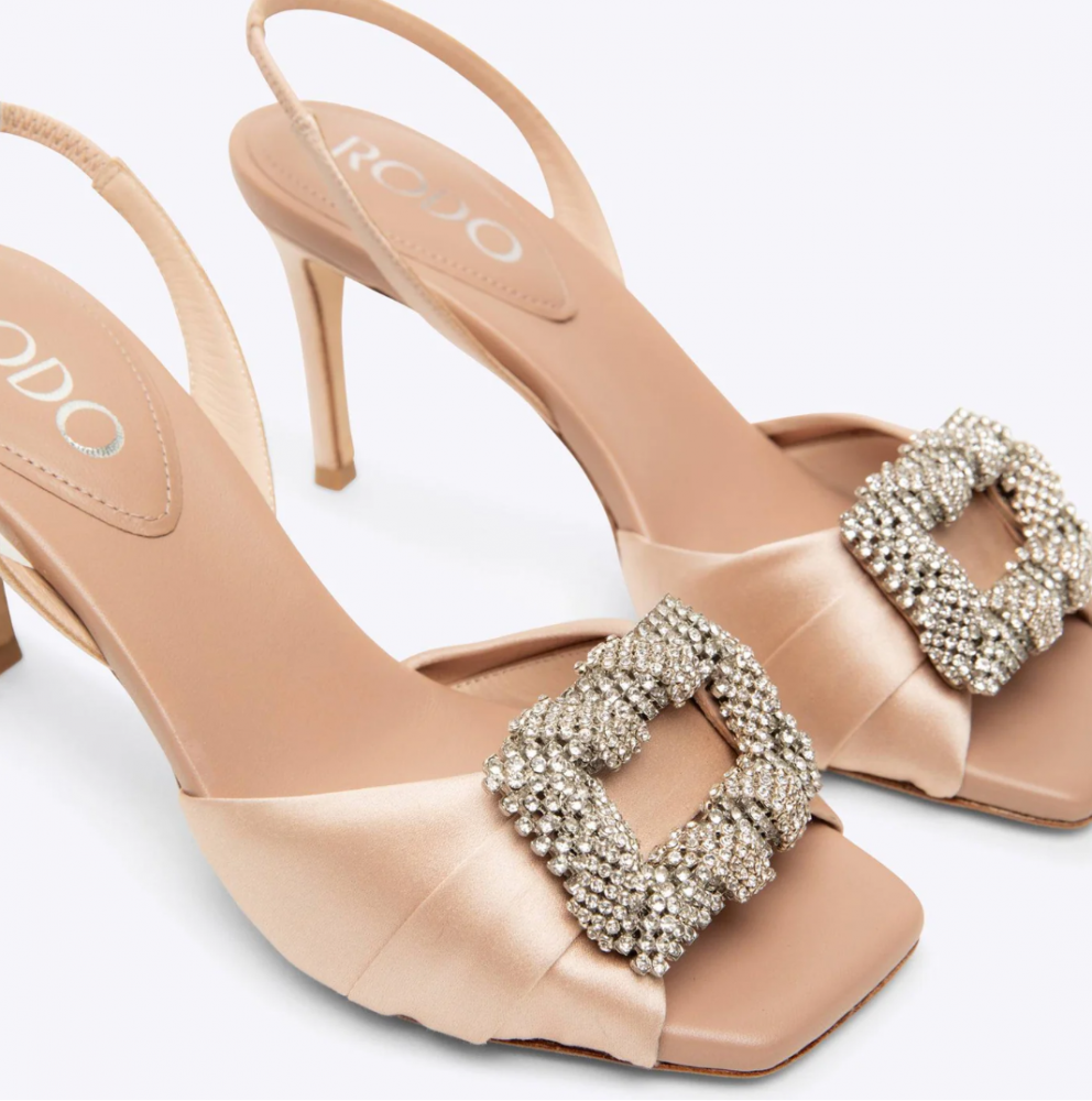 Rodo Satin Sandal - Blush 