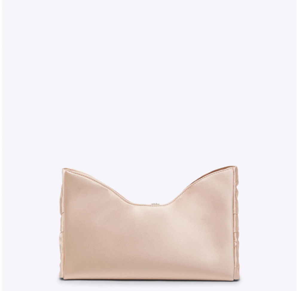 Blush Satin Purse with Jeweled Buckle