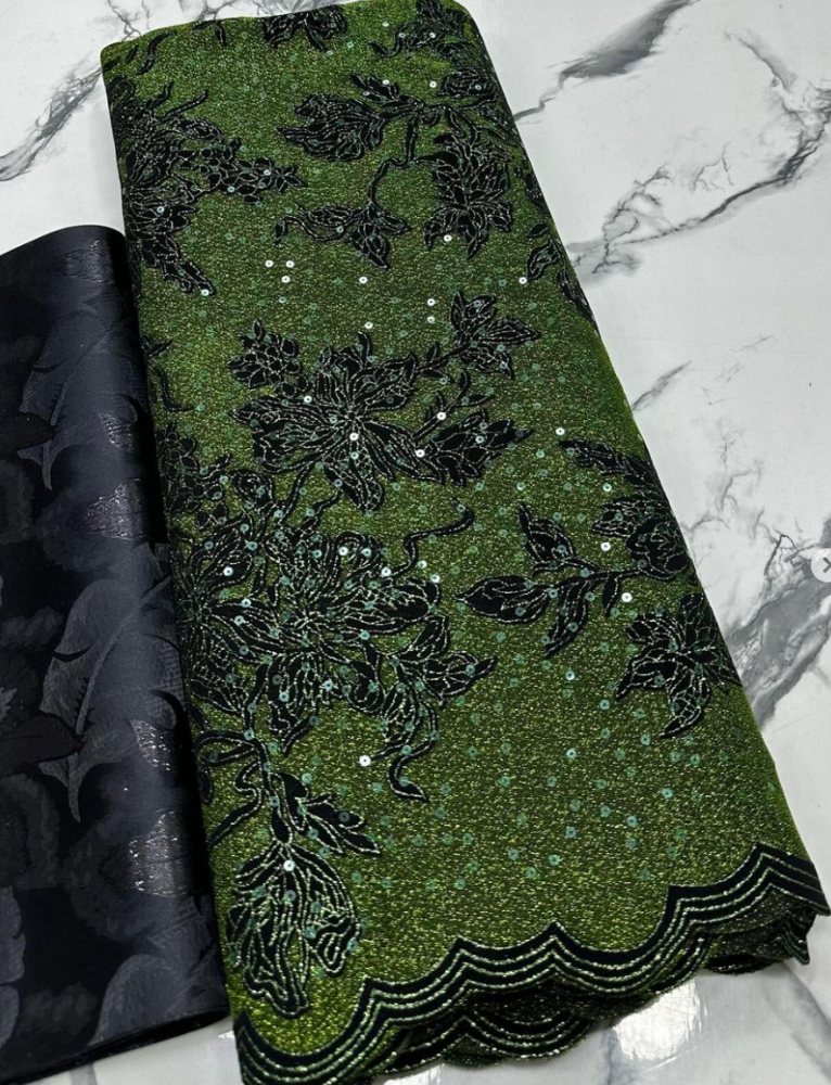 Green Bloom Asoebi Lace - 10 pieces