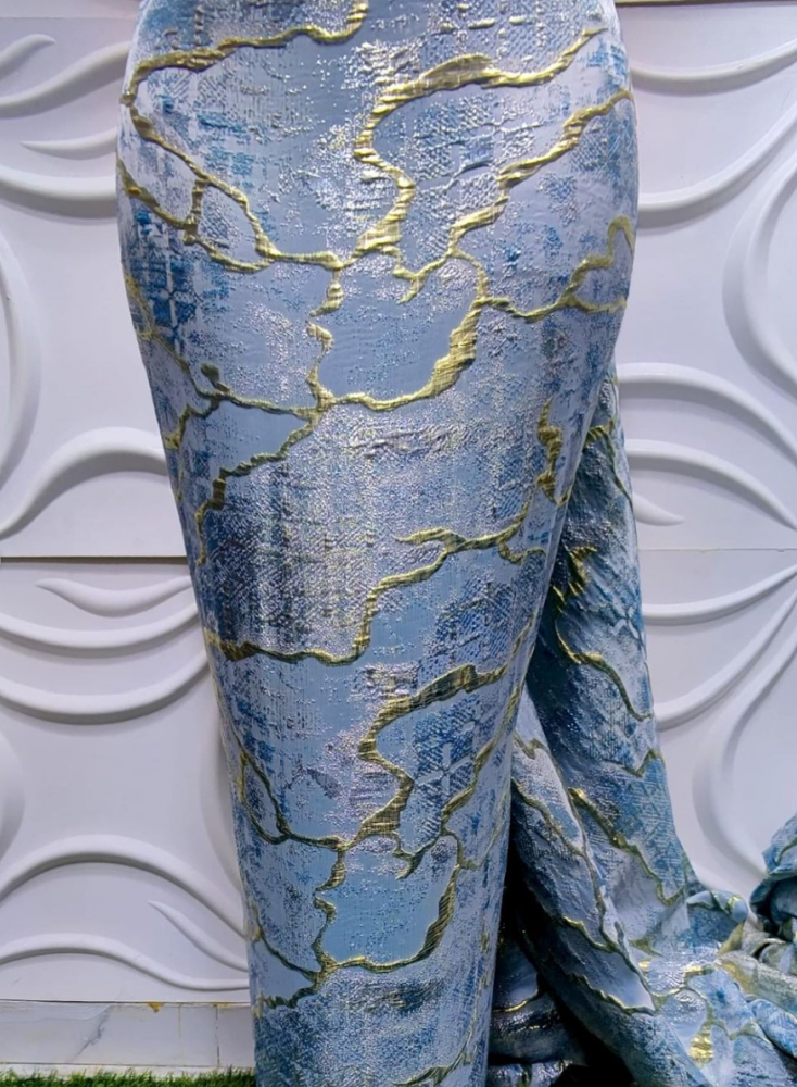 Light Blue Metallic Brocade - 10 Pieces