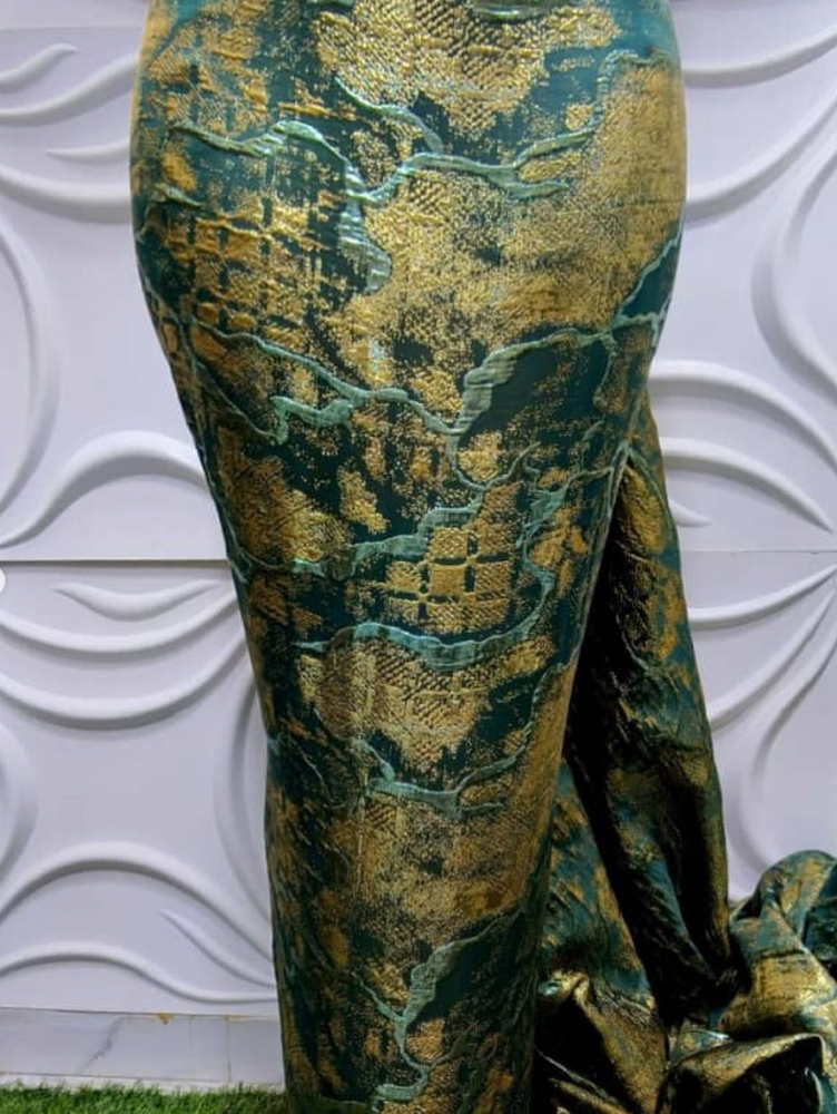 Green Metallic Brocade - 10 Pieces