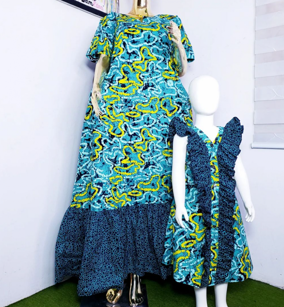 Flora Frilled Ankara Dress 