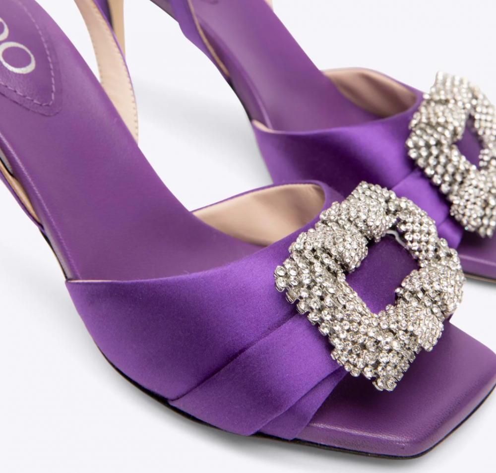 Rodo Satin Sandal - Purple