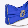 Royal Blue Satin Purse with Jeweled Buckle