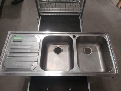 Évier double en inox