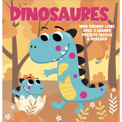 Dinosaures - Mon premier livre avec 4 grands puzzles (complet)