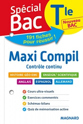 Spécial Bac Maxi Compil de Fiches contrôle continu Tle Bac 2021 - Tout le programme en 191 fiches, cours ultra-visuel, mémos, schémas-bilans, exercices et QCM