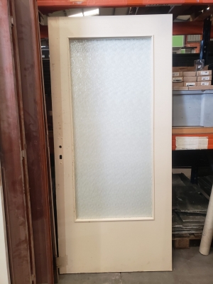Porte blanche vitrée