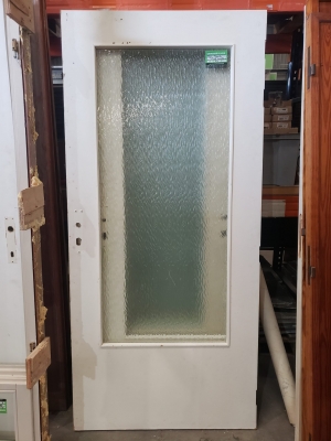Porte blanche vitrée