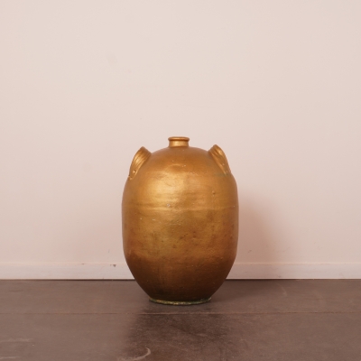 Ancienne jarre doré en grès XXL