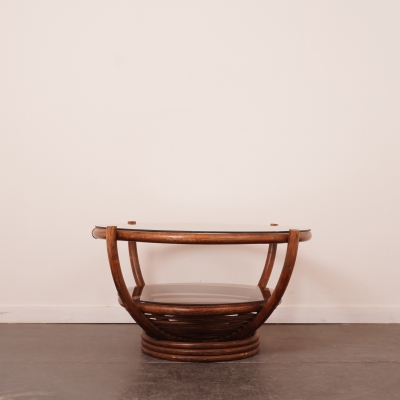 Table basse bambou/verre