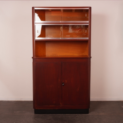 Meuble vitrine vintage avec 2 portes