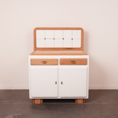 Meuble cuisine peint en blanc style modo