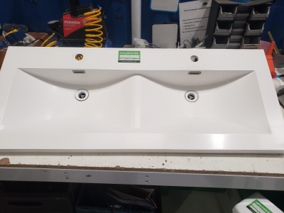 Double évier blanc