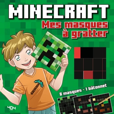 Minecraft - Masques à gratter - Parfait pour Carnaval ! Loisirs créatifs - Jeu vidéo - Dès 6 ans