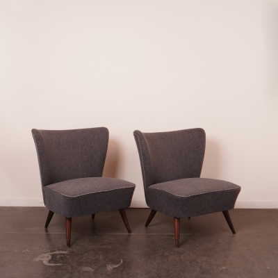 Paire de fauteuil Cocktail entièrement regarni par les élèves de l'IATA avec un tissu haut de gamme.