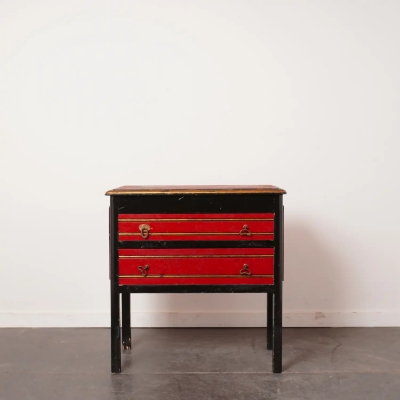 Meuble bas inspiration asiatique, tablette en abattant