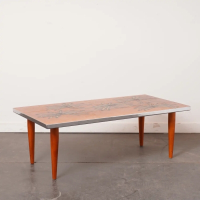 Table basse en carreaux de céramique vintage