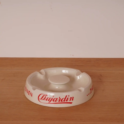 Cendrier publicitaire en porcelaine Dujardin