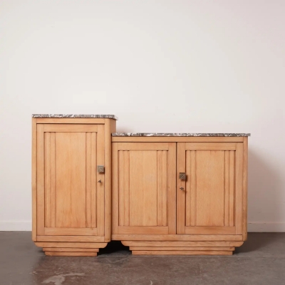 Meuble bas en bois aérogommé style Art Déco