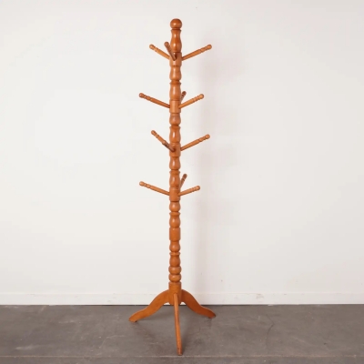 Porte-manteau sur pied en bois tourné