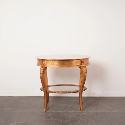 Guéridon style Louis XVI en bois doré