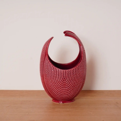 Vase Keralux par Ernest Dhossche en céramique vernissée