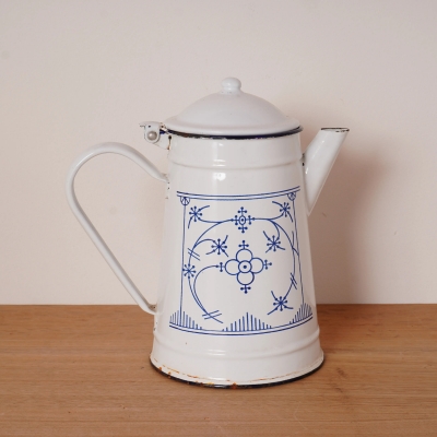 Cafetière tôle émaillée vintage