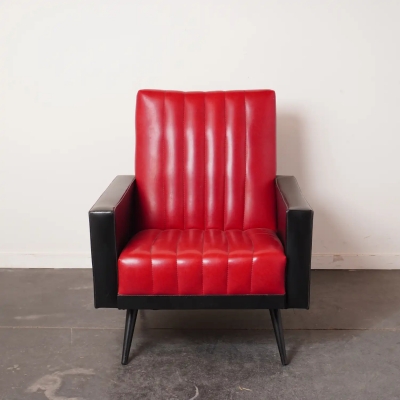 Fauteuil simili cuir rockabilly