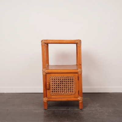 Table de nuit en bambou vintage