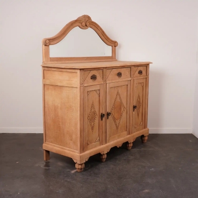 Meuble buffet en chêne style Art Déco bois aérogommé